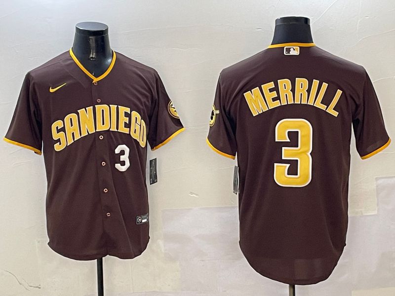Men San Diego Padres #3 Merrill Brown Game 2025 Nike MLB Jersey style 7->san diego padres->MLB Jersey